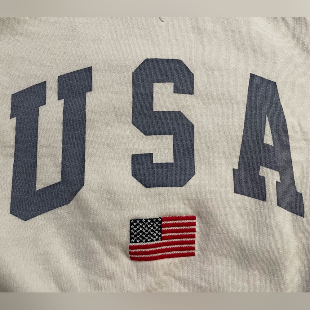 John Galt White USA 90s Y2K Embroidered Pullover Crewneck Sweatshirt - Picture 5 of 6